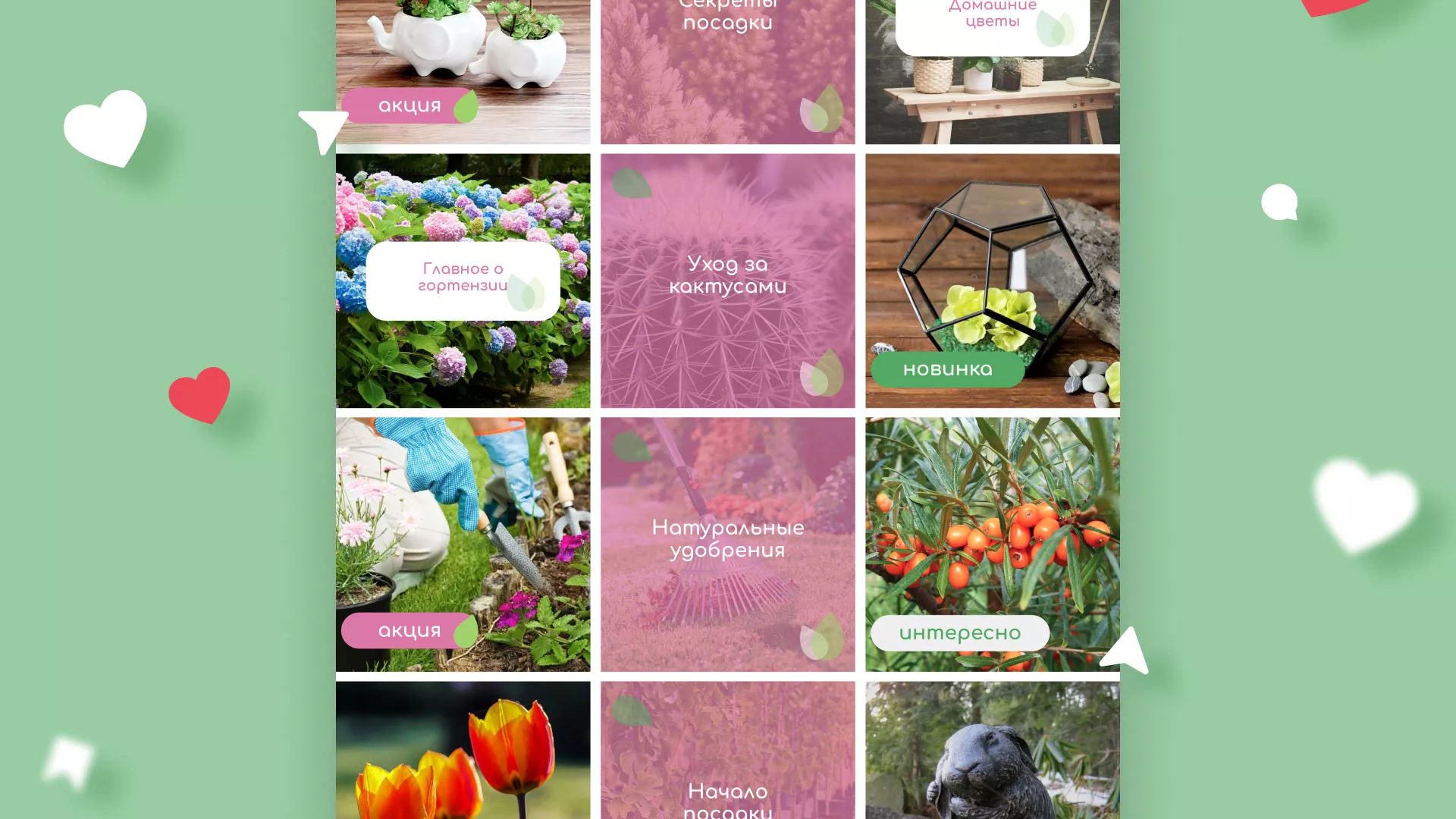 Разработка оформления профиля Instagram для магазина «Floraint» в Петергофе