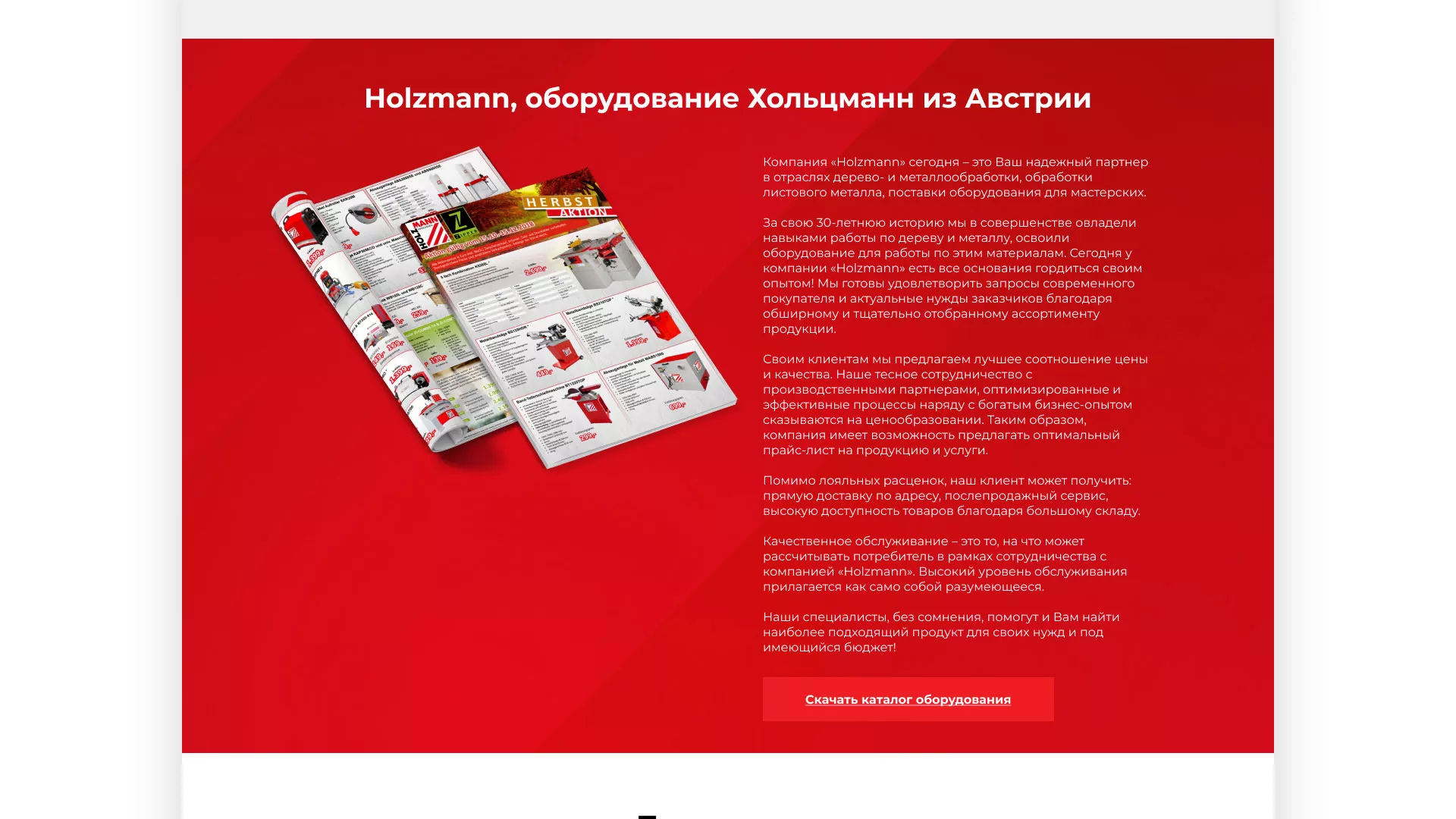 Создание сайта компании «HOLZMANN Maschinen GmbH» в Петергофе